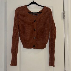 moon & madison Copper Cardigan Sweater Size small